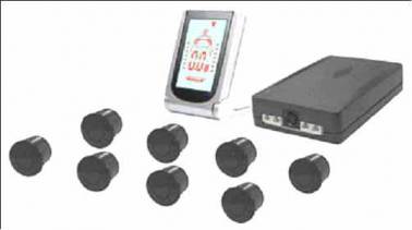 Kit 8 Sensori Di Parcheggio Grigi Con Centralina Display Led Suono