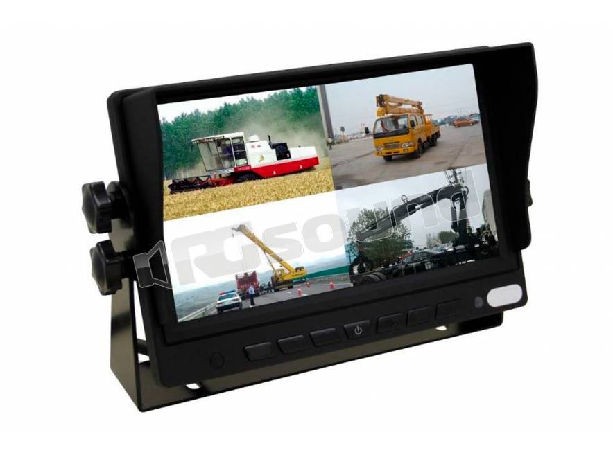 MONITOR LCD 7'' POLLICI 2 INGRESSI VIDEO TFT POGGIATESTA AUTO RETROMARCIA  STAFFA